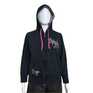 SRH Black Front Zip Hoodie Girls Size Large